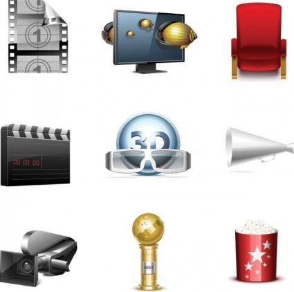 Film and television icons vector