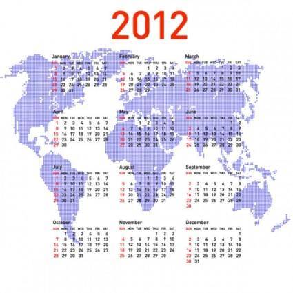 2012 calendar 01 vector