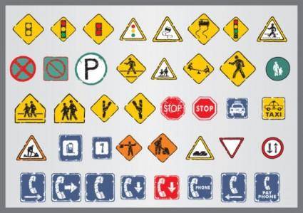 Old traffic signs icon 03 vector
