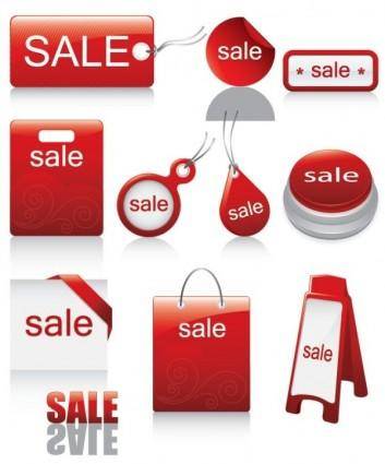 Red icon vector sales discount