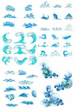 Blue waves graphics vector