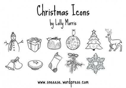 Free Illustrated Christmas Vector Icons!!!