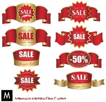 Red labels vector