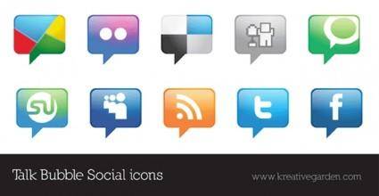 Talk Bubble Vector Social Icons Set