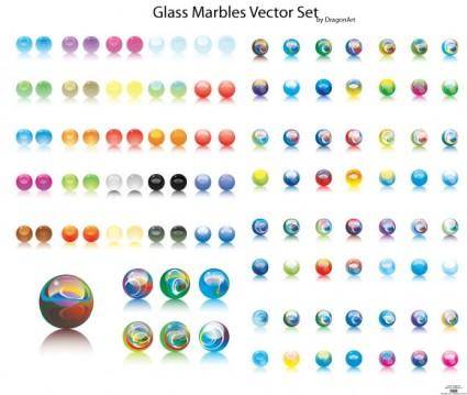 Glass Marbles Vector Set