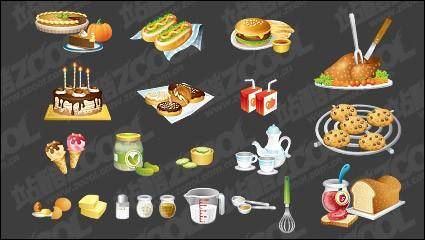 Kitchen utensils, such as fine food icon vector material