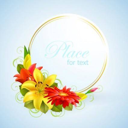 Flower greeting cards 01 vector