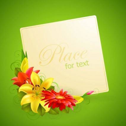 Flower greeting cards 02 vector