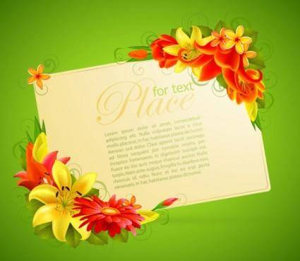 Flower greeting cards 05 vector