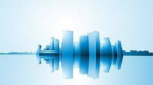 City highrise buildings reflection vector