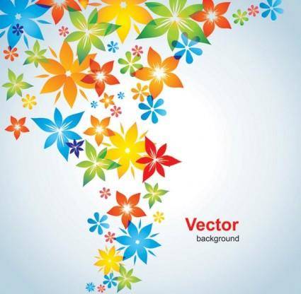 Colorful small flowers vector background