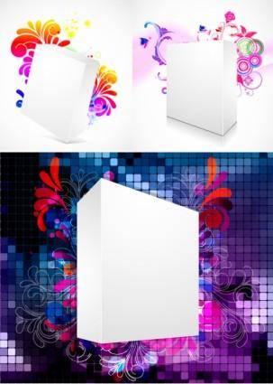 Threedimensional box flower background 2 vector