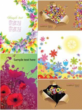 Colorful flower card background vector