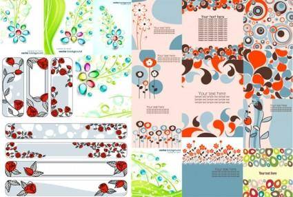 Combination of 17 flower theme vector