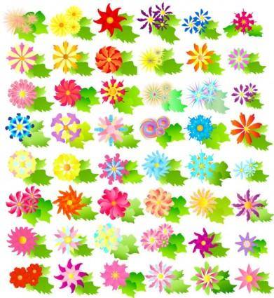 Colorful vector flowers