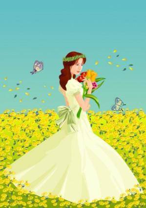 The bride flowers vector