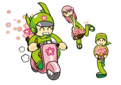 Flower characters vector