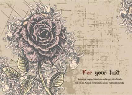 Exquisite handpainted flowers postcards 02 vector