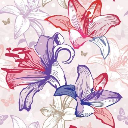 Beautiful flowers and patterns 02 vector