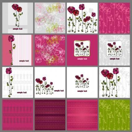 A variety of exquisite patterns of flowers illustrator 01 vector