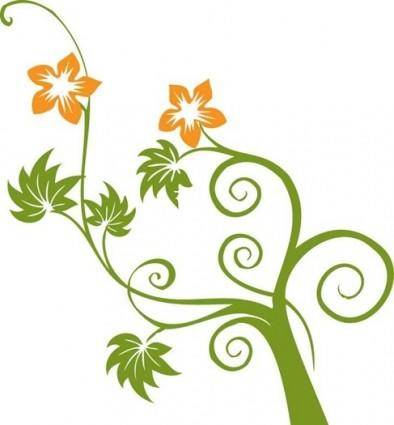 Flowers and Swirls Vector Graphic