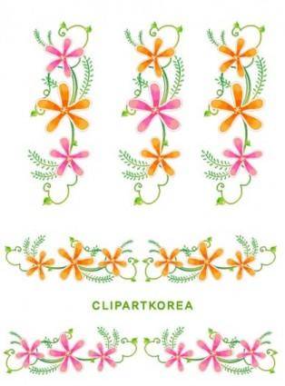 Flowers, fruit and butterfly lace Vector material