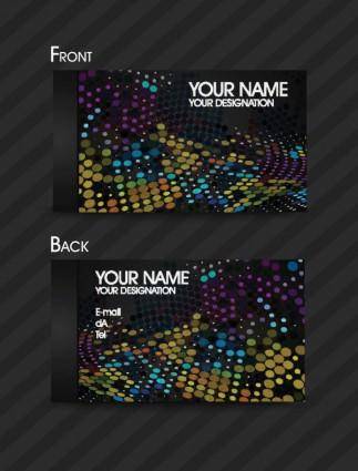 Dynamic color business card template 01 vector