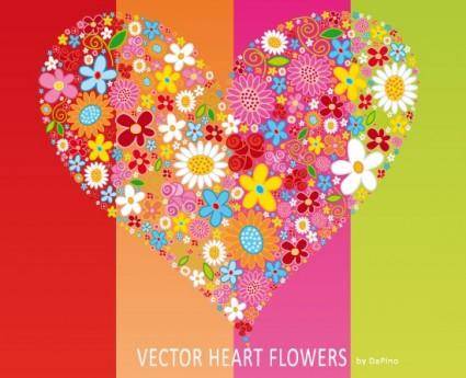 Vector Heart Flowers