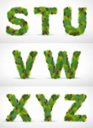 Pine form letters 03 vector