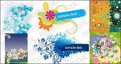 Colorful flower pattern vector material