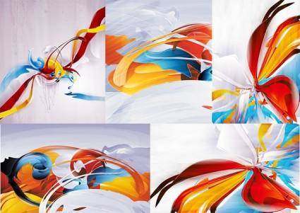 5 colorful abstract background of vector graphic