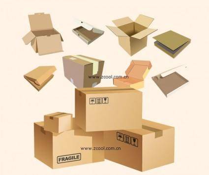 Cardboard boxes blank vector