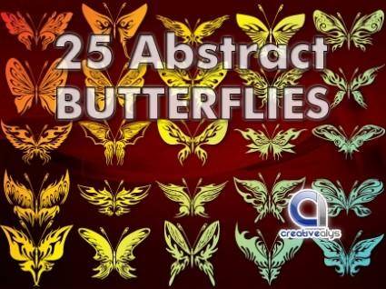 25 Abstract Butterflies Vectors