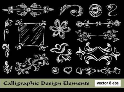 European lace pattern line draft 04 vector