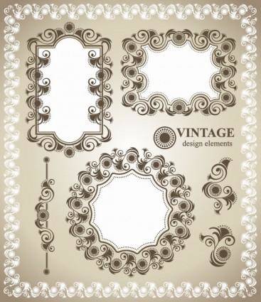 Classic lace pattern 01 vector