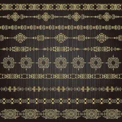 Gold lace pattern 03 vector