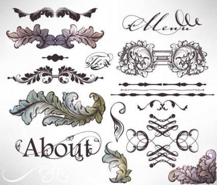Classic lace pattern 09 vector
