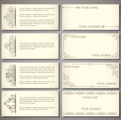 Exquisite pattern edge business card template 01 vector