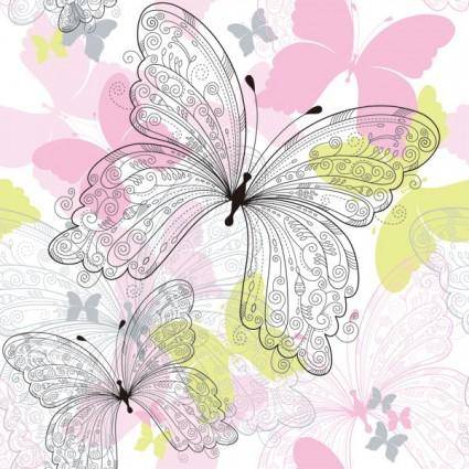 Beautiful butterfly pattern 02 vector