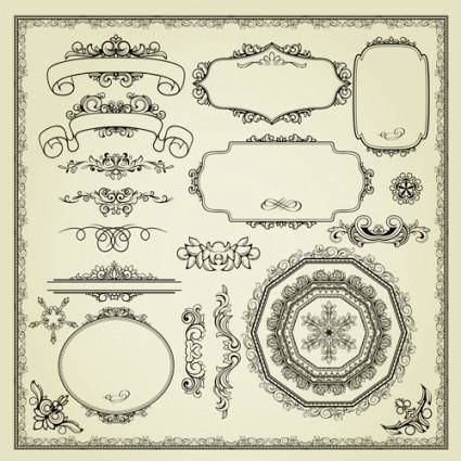 Europeanstyle lace pattern 03 vector