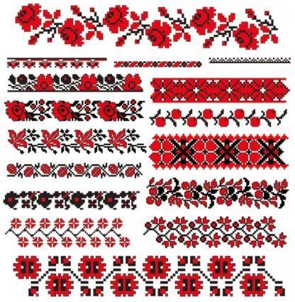Cross stitch patterns 07 vector
