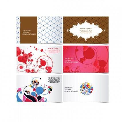 3 beautiful stylish business card template pattern vector