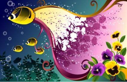Trend of floral patterns vector 2