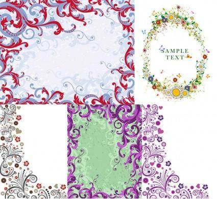 5 classic lace pattern vector