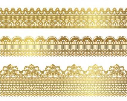 Gold lace pattern 01 vector