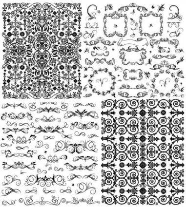 Practical black and white lace pattern vector