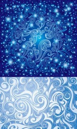 2 beautiful blue pattern vector