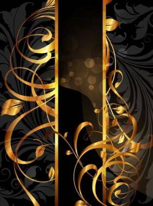 Gold pattern vector 2