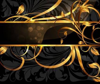 Gold pattern vector 3