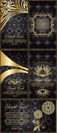 Gold lace pattern vector